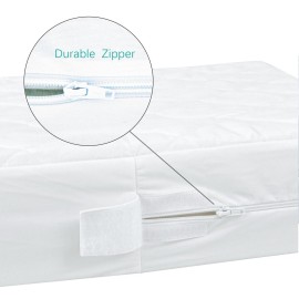 Zippered Crib Mattress Protector - Waterproof Crib Mattress Encasement, Breathable and Absorbent, 6 Sides Fully Encased Cover Zippered Crib Mattress Protector - Waterproof Crib Mattress Encasement, Breathable and Absorbent, 6 Sides Fully Encased Cover
