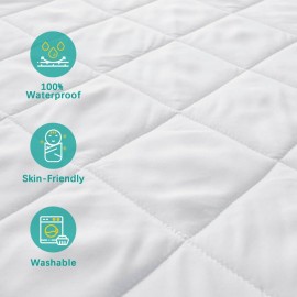 Zippered Crib Mattress Protector - Waterproof Crib Mattress Encasement, Breathable and Absorbent, 6 Sides Fully Encased Cover Zippered Crib Mattress Protector - Waterproof Crib Mattress Encasement, Breathable and Absorbent, 6 Sides Fully Encased Cover