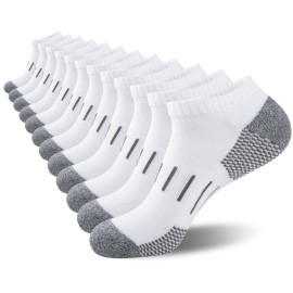 Heatuff Mens Athletic Ankle Socks Moisture Wicking Cushion Running Low Cut Sock 6 Pack