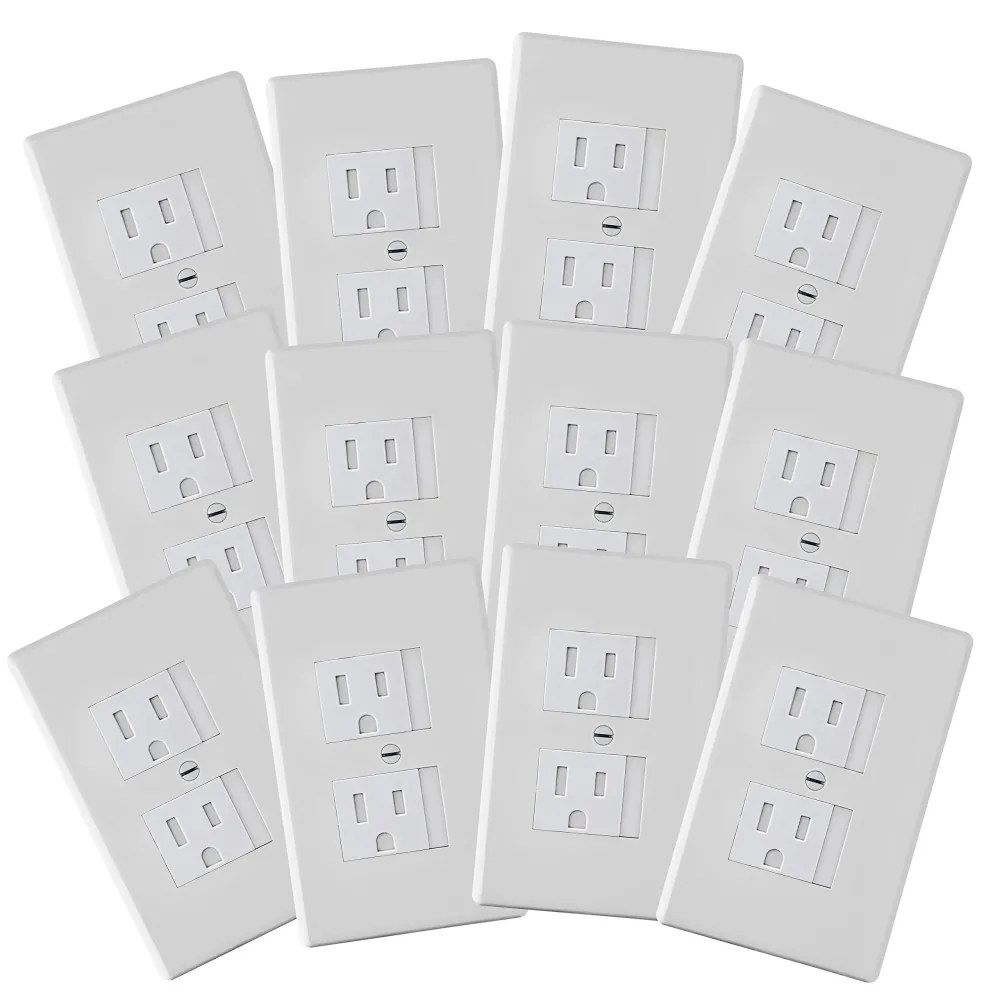 Safety Innovations Self-Closing Babyproof Outlet Covers - (for Center Screw Outlets Only) an Alternative to Wall Socket Plugs for Child Proofing, (12-Pack), (1-Screw), (White) White) Safety Innovations Self-Closing Babyproof Outlet Covers - (for Center Screw Outlets Only) an Alternative to Wall Socket Plugs for Child Proofing, (12-Pack), (1-Screw), (White) White)