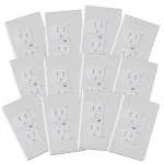Safety Innovations Self-Closing Babyproof Outlet Covers - (for Center Screw Outlets Only) an Alternative to Wall Socket Plugs for Child Proofing, (12-Pack), (1-Screw), (White) White)