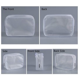 BEFORYOU 6 Pack Clear Toiletry Carry Pouch with Zipper Portable Plastic Waterproof Cosmetic Bag TSA Approved for Vacation Travel Bathroom and Organizing (White, Small) BEFORYOU 6 Pack Clear Toiletry Carry Pouch with Zipper Portable Plastic Waterproof Cosmetic Bag TSA Approved for Vacation Travel Bathroom and Organizing (White, Small)