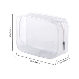 BEFORYOU 6 Pack Clear Toiletry Carry Pouch with Zipper Portable Plastic Waterproof Cosmetic Bag TSA Approved for Vacation Travel Bathroom and Organizing (White, Small) BEFORYOU 6 Pack Clear Toiletry Carry Pouch with Zipper Portable Plastic Waterproof Cosmetic Bag TSA Approved for Vacation Travel Bathroom and Organizing (White, Small)