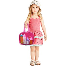 fash n kolor, My Sweet Baby Disappearing Doll Feeding Set, Baby Care 6 Piece Doll Feeding Set for Toy Stroller | 2 Milk & Juice Bottles with 2 Toy Pacifier for Baby Dolls