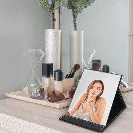 EFAILY Folding Travel Mirror, PU Portable Adjustable Rectangular Ultrathin Mirror, for Travel, Camping,Home(10W7.8L)