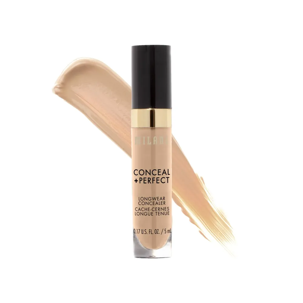 Milani Conceal + Perfect Longwear Concealer - Medium Beige (0.17 Fl. Oz.) Vegan, Cruelty-Free Liquid Concealer - Cover Dark Circles, Blemishes & Skin Imperfections for Long-Lasting Wear Milani Conceal + Perfect Longwear Concealer - Medium Beige (0.17 Fl. Oz.) Vegan, Cruelty-Free Liquid Concealer - Cover Dark Circles, Blemishes & Skin Imperfections for Long-Lasting Wear