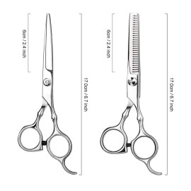 Hair Cutting Scissors Professional Home Haircutting Barber/Salon Thinning Shears Kit with Comb and Case for Men/Women (Silver) Hair Cutting Scissors Professional Home Haircutting Barber/Salon Thinning Shears Kit with Comb and Case for Men/Women (Silver)