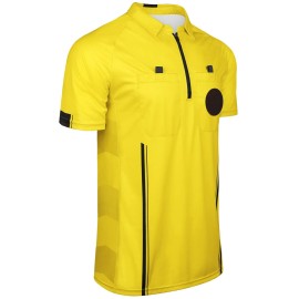 FitsT4 Sports Pro Soccer Referee Jersey Short Sleeve Ref Shirts Yellow Medium