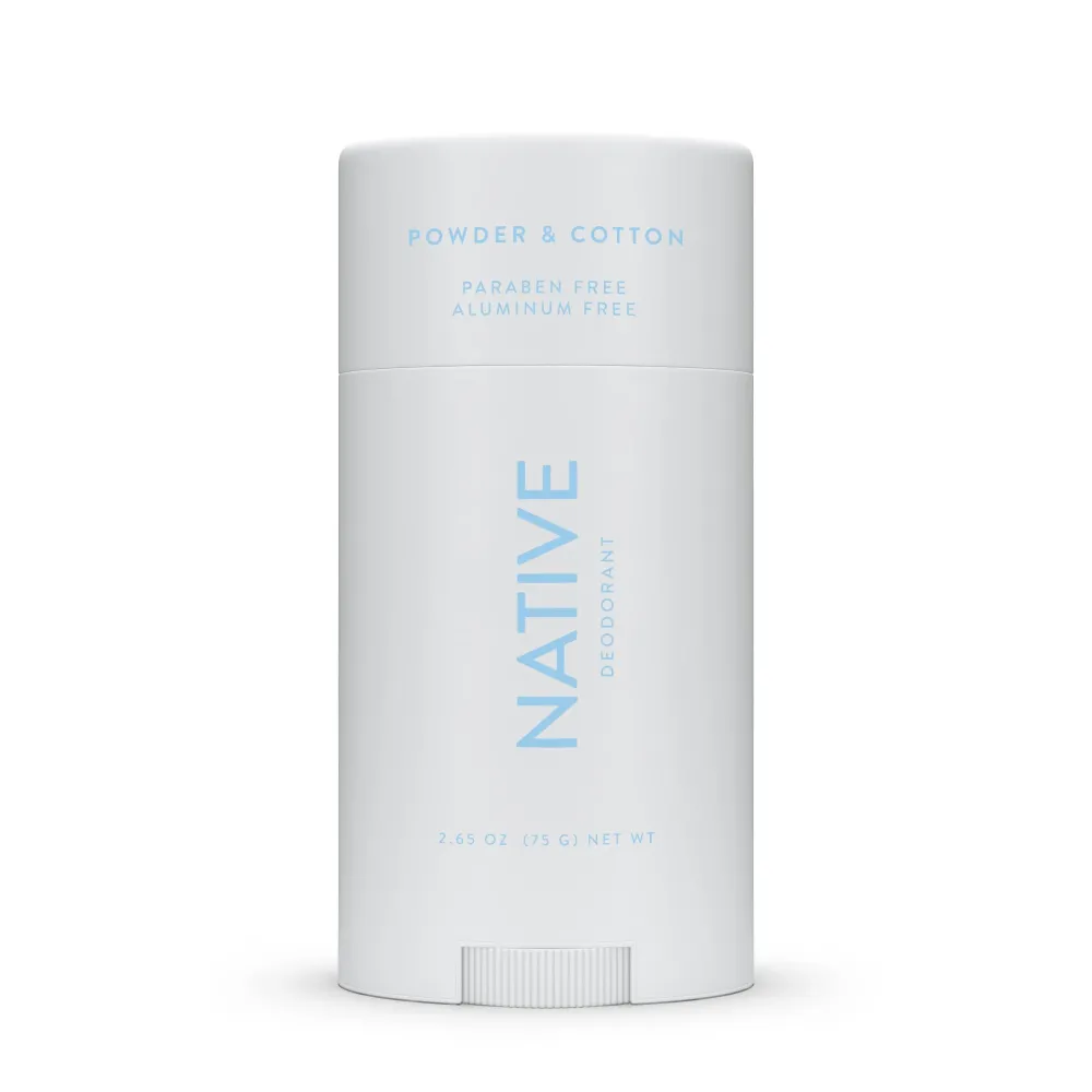 Native Deodorant | Natural Deodorant for Men, Aluminum Free with Baking Soda, Probiotics, Coconut Oil and Shea Butter | Powder & Cotton Native Deodorant | Natural Deodorant for Men, Aluminum Free with Baking Soda, Probiotics, Coconut Oil and Shea Butter | Powder & Cotton