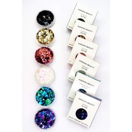 KARIZMA Kiss My Bass! 6X 10g Chunky Face Glitter, Hair, Eye and Body Glitter for Women and Men. Rave Glitter, Festival Accessories and Cosmetic Makeup. Loose Pots