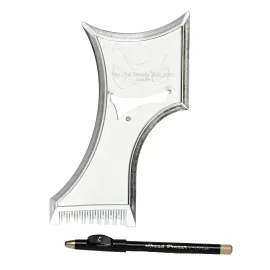 The Cut Buddy PLUS Beard Shaping Tool, Clear Template with Built-in Comb and Bonus Pencil, Ideal for Hairline, Beard, and Mustache Trimming