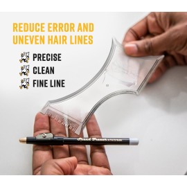 The Cut Buddy PLUS Beard Shaping Tool, Clear Template with Built-in Comb and Bonus Pencil, Ideal for Hairline, Beard, and Mustache Trimming The Cut Buddy PLUS Beard Shaping Tool, Clear Template with Built-in Comb and Bonus Pencil, Ideal for Hairline, Beard, and Mustache Trimming