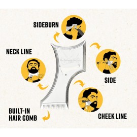 The Cut Buddy PLUS Beard Shaping Tool, Clear Template with Built-in Comb and Bonus Pencil, Ideal for Hairline, Beard, and Mustache Trimming The Cut Buddy PLUS Beard Shaping Tool, Clear Template with Built-in Comb and Bonus Pencil, Ideal for Hairline, Beard, and Mustache Trimming