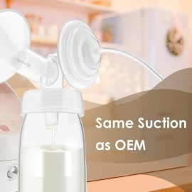 2X 17 mm Maymom Wide Neck Pump Parts Compatible with Spectra S1/S2 Pumps; Incl Wide Mouth Flanges; Not Original Spectra Flange; Replaces Spectra Shield (Two Small Flanges)