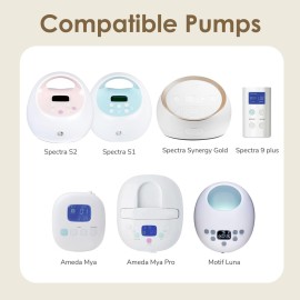 Maymom Wide Neck Pump Parts for Spectra S1/S2 Pumps; Incl Wide Mouth Flanges; Not Original Spectra Flange; Replaces Spectra Shield (15 mm Flange)