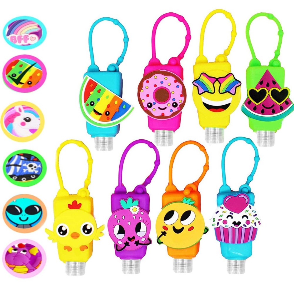 KINIA 8 Pack Empty Mixed Kids Hand Sanitizer Travel Size Holder Keychain Carrier, 8-1 fl Oz. Flip Cap Reusable Empty Portable Bottles (8-Variety Pack MIXED) KINIA 8 Pack Empty Mixed Kids Hand Sanitizer Travel Size Holder Keychain Carrier, 8-1 fl Oz. Flip Cap Reusable Empty Portable Bottles (8-Variety Pack MIXED)