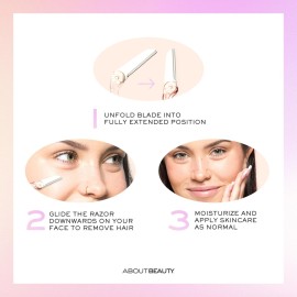 About Face Fuzz-Free Compact Facial Razors for Shaving & Exfoliating - Includes 3 Beauty Groomers - For Face, Lips & Eyebrows About Face Fuzz-Free Compact Facial Razors for Shaving & Exfoliating - Includes 3 Beauty Groomers - For Face, Lips & Eyebrows