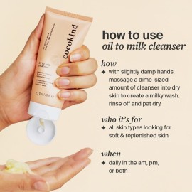 Cocokind Oil to Milk Face Wash, Oil Based Cleanser and Oil Makeup Remover - Cleansing Oil, Cleansing Milk and Cream Cleanser for Face