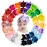 jollybows 20pcs Baby Girls Grosgrain Ribbon Hair Bows Headbands 6 Elastic Hair Band Hair Accessories for Infants Newborn (Multicoloured 6 Bows Elastic Headband)