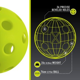 Franklin Sports X-26 Indoor Pickleballs - Indoor Court Pickleball Balls - USA Pickleball (USAPA) Approved Tournament Pickleballs - 3 Pack Inside Pickleballs - Lime Green, 3 Count (Pack of 1) Franklin Sports X-26 Indoor Pickleballs - Indoor Court Pickleball Balls - USA Pickleball (USAPA) Approved Tournament Pickleballs - 3 Pack Inside Pickleballs - Lime Green, 3 Count (Pack of 1)