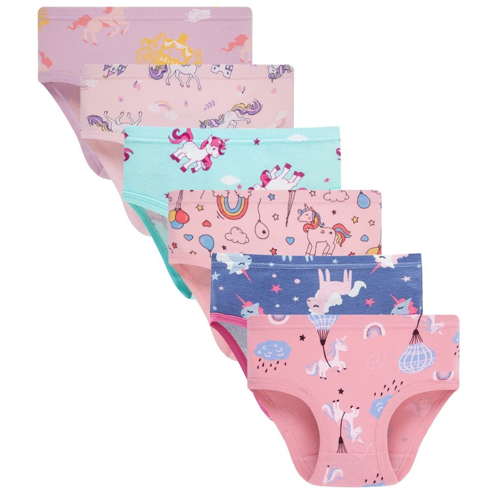 Boboking Little Girls\' Undies Kids Soft 100% Cotton Panties Underwear (Pack of 6) 5-6yrs Pink Boboking Little Girls\' Undies Kids Soft 100% Cotton Panties Underwear (Pack of 6) 5-6yrs Pink