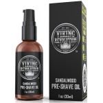Viking Revolution Sandalwood Pre-Shave Oil for Men - Smooth, Irritation-Free Shave, 1 Fl Oz - All Skin Types
