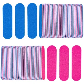 KISEER Mini Nail Files Bulk, 100 Pcs Disposable Double Sided Emery Boards Travel Size for Men, Women, Kids (2 Inch)