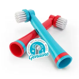 Brusheez Electronic Toothbrush Replacement Brush Heads 2 Pack (Pepper The Dinosaur)