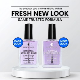 Ellie Chase Horsetail Nail Strengthener, Growth, Hardener, Repair Treatment Polish 0.5 OZ/Help Splits, Breaks, Thin, Weak, Chipped, Damaged, Cracked, Peeling Nails/Grow Strong Hard Thicker Nails Ellie Chase Horsetail Nail Strengthener, Growth, Hardener, Repair Treatment Polish 0.5 OZ/Help Splits, Breaks, Thin, Weak, Chipped, Damaged, Cracked, Peeling Nails/Grow Strong Hard Thicker Nails