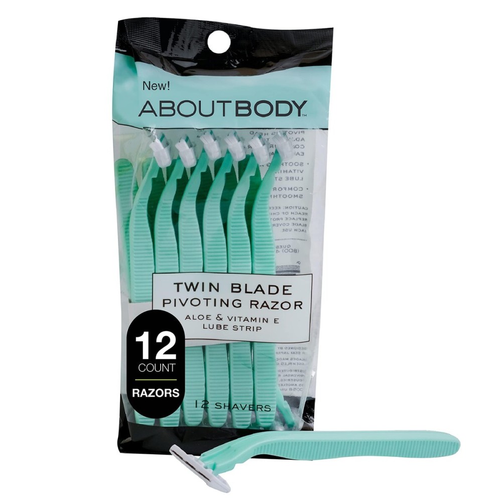 Kai About Face Body Twin Blade Pivoting Disposable Razors; 12 Shavers for Women; Curve-Hugging Pivoting Head with Aloe & Vitamin E Strip, Shaving Razors for Women Kai About Face Body Twin Blade Pivoting Disposable Razors; 12 Shavers for Women; Curve-Hugging Pivoting Head with Aloe & Vitamin E Strip, Shaving Razors for Women