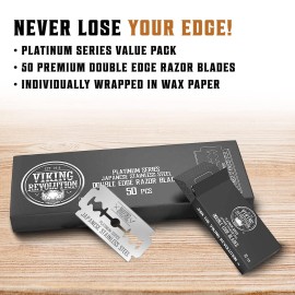 50 Count Double Edge Razor Blades - Men\'s Safety for Shaving Platinum Japanese Stainless Steel a Smooth, Precise and Clean Shave