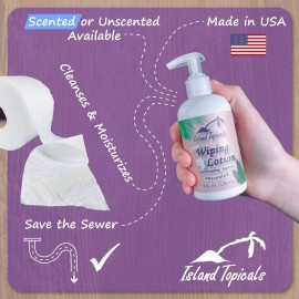 Island Topicals Wiping Lotion | Experience Clean | The Cleaner Way to use Toilet Paper | 8 Fl Oz Bottle (Unscented) Island Topicals Wiping Lotion | Experience Clean | The Cleaner Way to use Toilet Paper | 8 Fl Oz Bottle (Unscented)