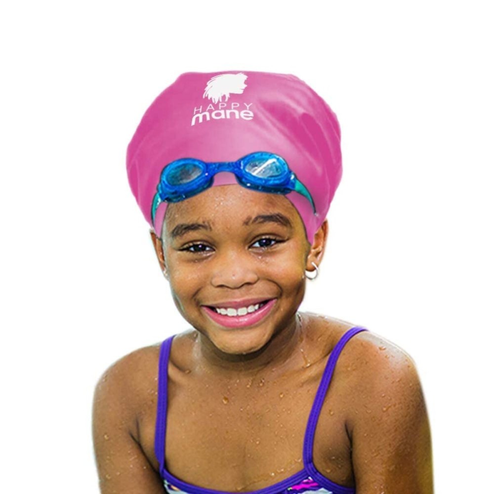 Happy Mane Silicone Swim Cap for Braids and Dreadlocks - Keeps Your Hair Dry While Swimming and Bathing Long Hair, Extensions, and Curly Hair - Large Shower Cap for Women, Men, Kids (Pink, Small) Happy Mane Silicone Swim Cap for Braids and Dreadlocks - Keeps Your Hair Dry While Swimming and Bathing Long Hair, Extensions, and Curly Hair - Large Shower Cap for Women, Men, Kids (Pink, Small)
