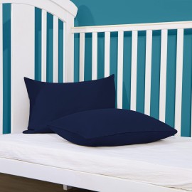 FLXXIE 2 Pack Microfiber Toddler Pillowcases, 14x20 Inches Fits Baby Pillow Sized 12x16, 13x18 or 14x20, Soft and Cozy Small Travel Pillow Covers with Envelope Closure, Navy FLXXIE 2 Pack Microfiber Toddler Pillowcases, 14x20 Inches Fits Baby Pillow Sized 12x16, 13x18 or 14x20, Soft and Cozy Small Travel Pillow Covers with Envelope Closure, Navy