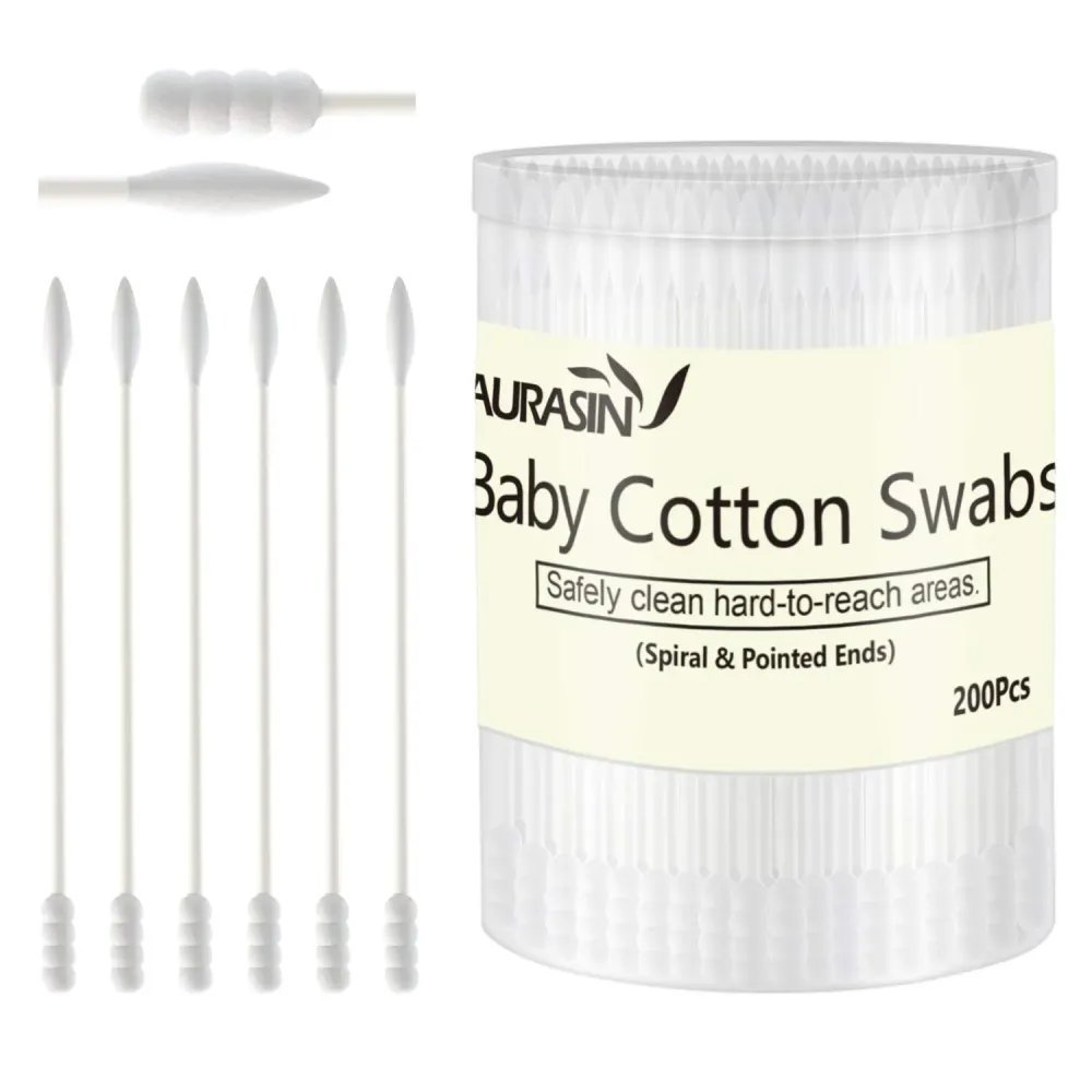 Baby Cotton Swabs, Paper Sticks Cotton Buds for Baby Ear Nose Clean-200Pcs(Spiral and Pointed) Baby Cotton Swabs, Paper Sticks Cotton Buds for Baby Ear Nose Clean-200Pcs(Spiral and Pointed)