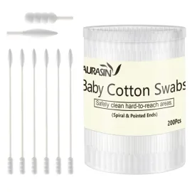 Baby Cotton Swabs, Paper Sticks Cotton Buds for Baby Ear Nose Clean-200Pcs(Spiral and Pointed) Baby Cotton Swabs, Paper Sticks Cotton Buds for Baby Ear Nose Clean-200Pcs(Spiral and Pointed)