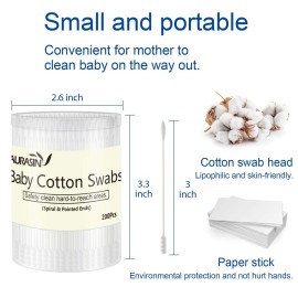Baby Cotton Swabs, Paper Sticks Cotton Buds for Baby Ear Nose Clean-200Pcs(Spiral and Pointed) Baby Cotton Swabs, Paper Sticks Cotton Buds for Baby Ear Nose Clean-200Pcs(Spiral and Pointed)