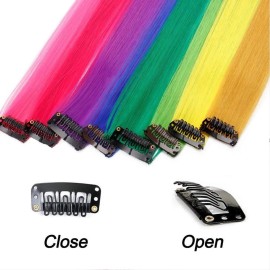 26 Packs Colored Hair Extensions 20Inch Straight Multi-Colors Party Highlights Clip In Hair Extension Synthetic Rainbow Hairpieces for Girls Kids Gift(13 colored) 26 Packs Colored Hair Extensions 20Inch Straight Multi-Colors Party Highlights Clip In Hair Extension Synthetic Rainbow Hairpieces for Girls Kids Gift(13 colored)