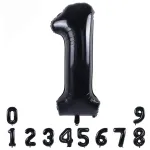 TONIFUL 40 Inch Black Large Numbers Balloons0-9, Number 1 Digital 1 Helium Balloons,Foil Mylar Big Number Balloons for Birthday Party supplies Decorations