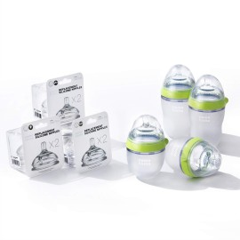 Comotomo Baby Bottle Bundle, Green, (7 Piece Set) Comotomo Baby Bottle Bundle, Green, (7 Piece Set)