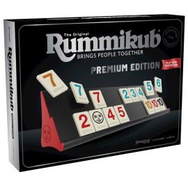 Rummikub Premium Edition by Pressman - Features Racks - Large Number Engraved Tiles and a Storage Bag for The Ultimate Rummikub Experience by Pressman , Silver