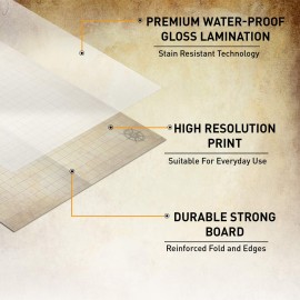 Melee Mats DND Map Starter Kit - 23 x 27 Double Sided, Wet/Dry Erase Battle Terrain Grid - Ultimate Tabletop Board Gaming Experience with Accessories