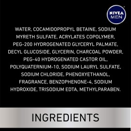 NIVEA MEN DEEP Cleansing Beard and Face Wash, Enriched with Natural Charcoal, 3 Pack of 3.3 Fl Oz Tubes NIVEA MEN DEEP Cleansing Beard and Face Wash, Enriched with Natural Charcoal, 3 Pack of 3.3 Fl Oz Tubes