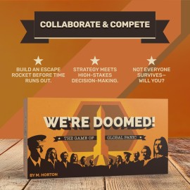 We\'re Doomed! - Apocalypse Survival Board Game - Cooperative Strategy for 4-10 Players - 15-Minute Race to Escape - Ideal for Competitive Game Nights & Group Gatherings We\'re Doomed! - Apocalypse Survival Board Game - Cooperative Strategy for 4-10 Players - 15-Minute Race to Escape - Ideal for Competitive Game Nights & Group Gatherings