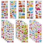 3D Stickers for Kids Toddlers 550+ Vivid Puffy Kids Stickers 24 Different Sheets, Colored 3D Stickers for Boys Girls Teachers, Reward, Craft Scrapbooking (Style-1)