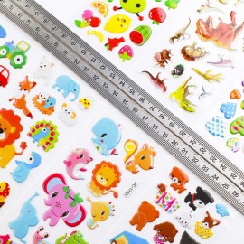 3D Stickers for Kids Toddlers 550+ Vivid Puffy Kids Stickers 24 Different Sheets, Colored 3D Stickers for Boys Girls Teachers, Reward, Craft Scrapbooking (Style-1)