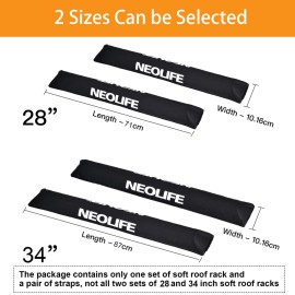 WONITAGO Soft Roof Rack Pads with Two 15 Ft Tie Down Straps for Surfboard, SUP Paddleboard, Snowboard, 28 (Pair) Black WONITAGO Soft Roof Rack Pads with Two 15 Ft Tie Down Straps for Surfboard, SUP Paddleboard, Snowboard, 28 (Pair) Black