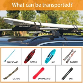 WONITAGO Soft Roof Rack Pads with Two 15 Ft Tie Down Straps for Surfboard, SUP Paddleboard, Snowboard, 28 (Pair) Black WONITAGO Soft Roof Rack Pads with Two 15 Ft Tie Down Straps for Surfboard, SUP Paddleboard, Snowboard, 28 (Pair) Black
