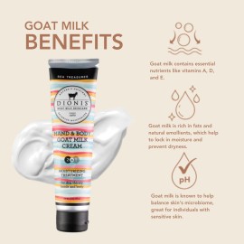 Dionis Goat Milk Skincare 3.3oz Sea Treasures Hand & Body Cream - Travel Size Hand Lotion For Hydrating & Moisturizing Dry Skin - Cruelty Free Cream Made In The USA - Paraben Free Formula Dionis Goat Milk Skincare 3.3oz Sea Treasures Hand & Body Cream - Travel Size Hand Lotion For Hydrating & Moisturizing Dry Skin - Cruelty Free Cream Made In The USA - Paraben Free Formula