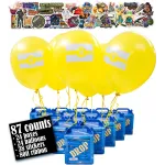 Glittery Garden Game Party Military Supply Loot Drop Box Party Favors. Decoration and Gift Bags, Gaming-Themed Birthday Activities and Party Supplies (24-Pack & balloons)